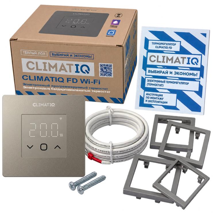 Электронный программируемый терморегулятор CLIMATIQ FD WI-FI шампань
