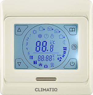 Терморегулятор с ЖК-дисплеем и сенсорными кнопками CLIMATIQ ST (ivory)